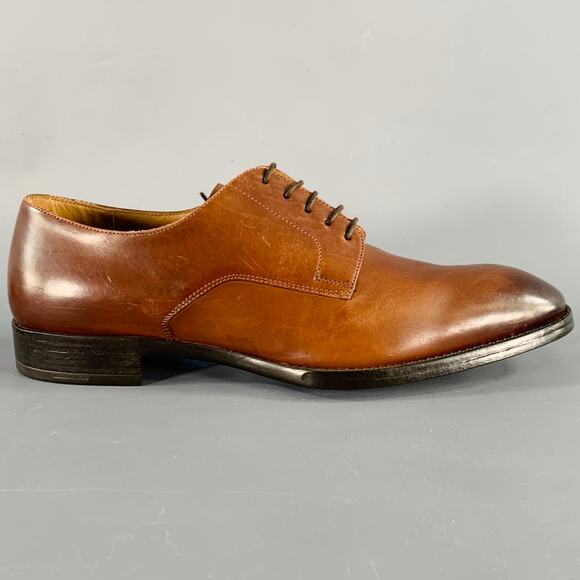 GIORGIO ARMANI Size 7.5 Brown Leather Lace-Up Shoes main image 6